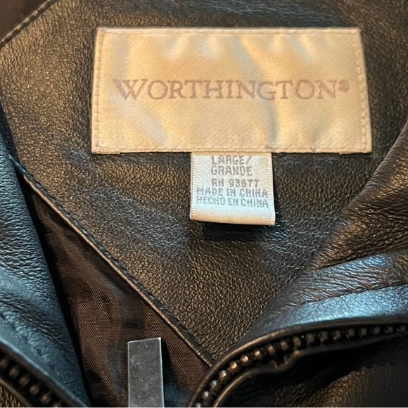 LADIES Worthington Leather Jacket - Picture 3 of 8
